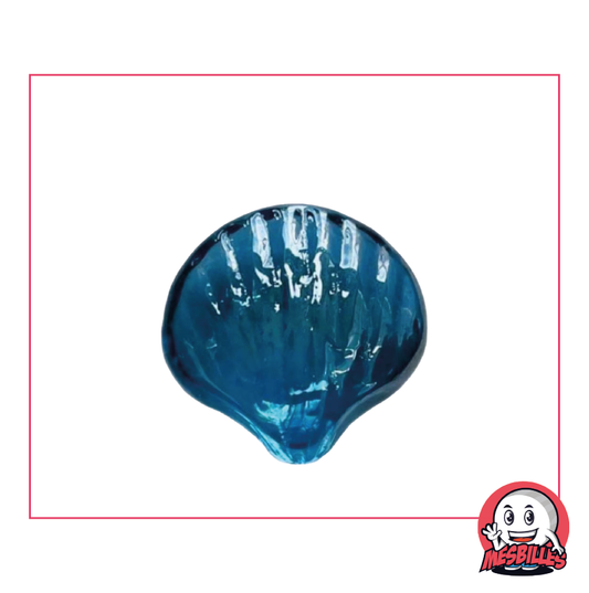 Lake Shell bead translucent glass, intense blue, flat shape, size 30 mm - MesBilles