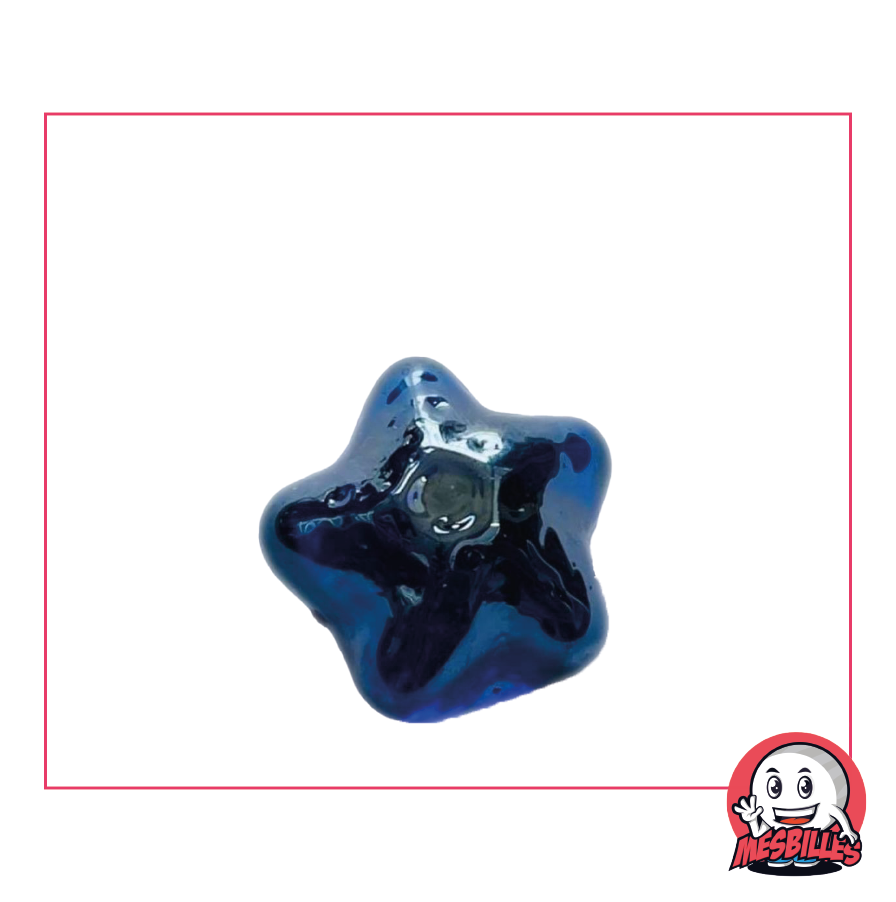 Blue-Night Translucent Glass Marine Star Flat Bead, size 35 mm - My-Glassmarbles