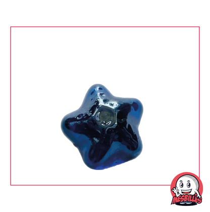 Blue-Night Translucent Glass Marine Star Flat Bead, size 35 mm - My-Glassmarbles