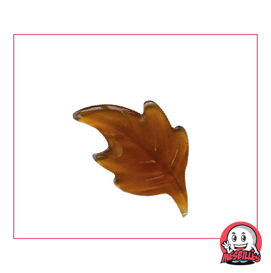 Marble Extra-Flat Amber Leaf in Translucent Glass - Decoration, Game and Collectables - My-Glassmarbles