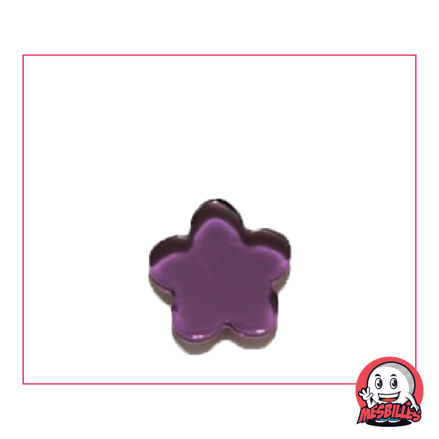 Extra-Plate Purple Translucent Flower Marble 25 mm - My-Glassmarbles