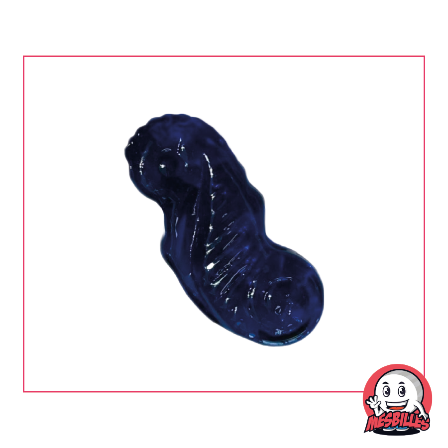 Night Blue Seahorse Marble in Translucent Glass - Collection Aquatique et Jeu Envoûtant - My-Glassmarbles
