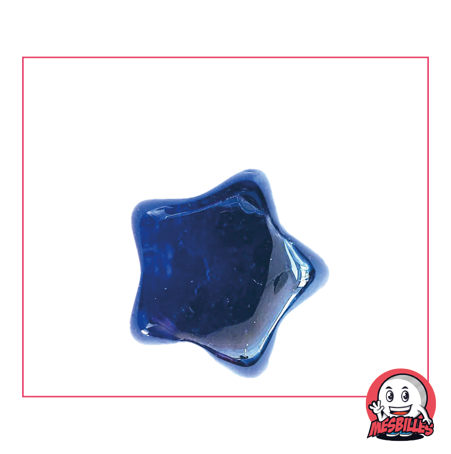 Dark blue translucent glass Hollywood marble, flat shape, size 2 cm - My-Glassmarbles