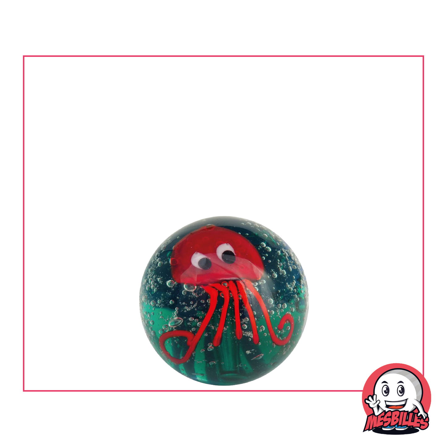 16mm Red Octopus Marble, a scarlet jewel for your aquatic collection
