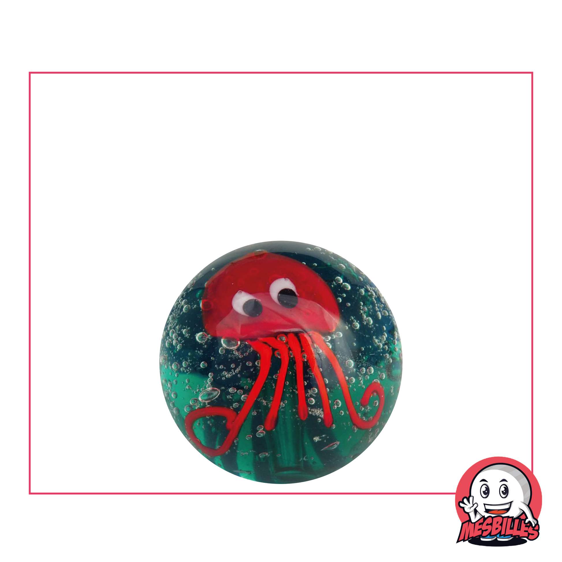 Discover the Bewitching Red Octopus Marble 22 mm - A Treasure of Craftsmanship