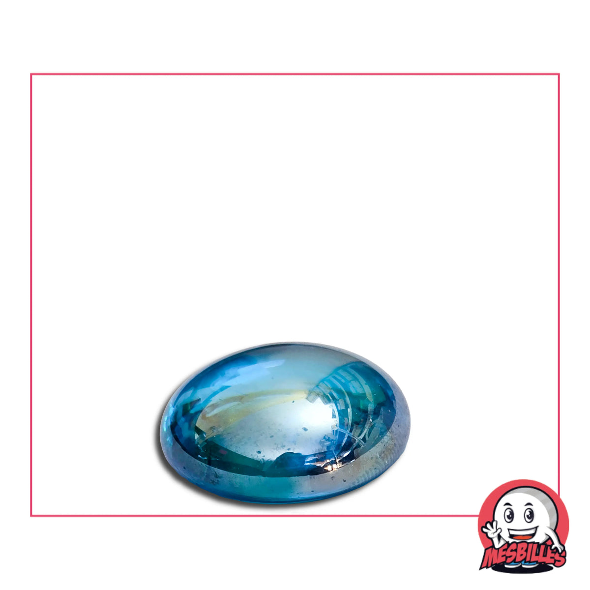 1 Flat Marble Iridescent Light Blue 18 mm