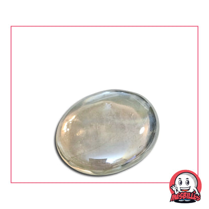 Très Grande Bille Plate en verre Translucide et Brillant de Couleur Cristal - Pour Jouer, Décorer ou Collectionner, avec MesBilles.