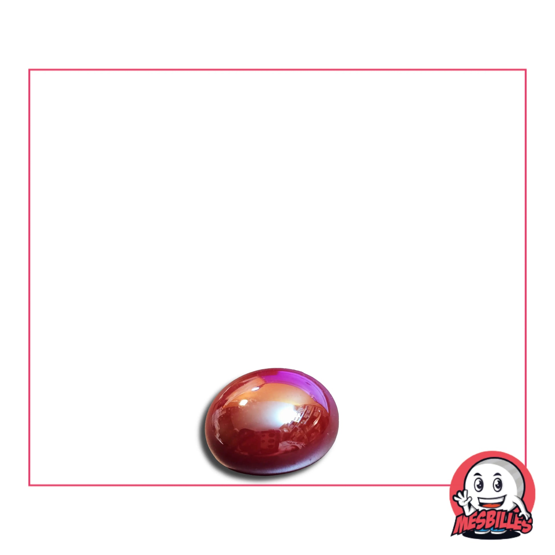 Petit Galet en verre Opaque et Brillant de Couleur Rouge, Collection Bille Glossy