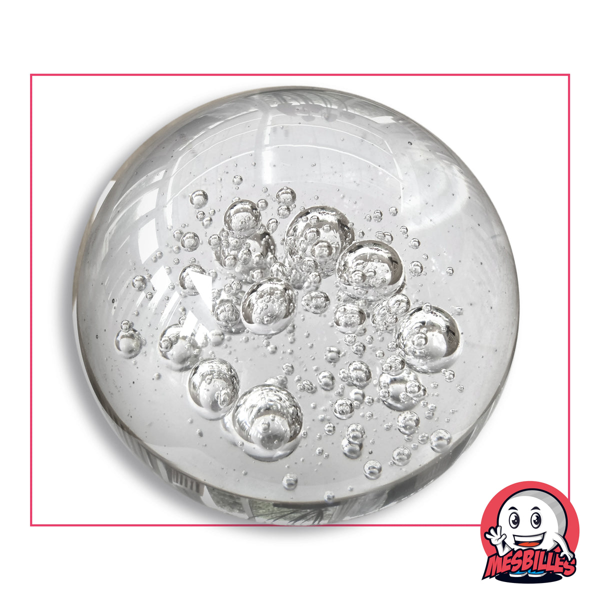 Grande bille Presse-Papiers Bulles Cristal Verre de Bohême 150 mm
