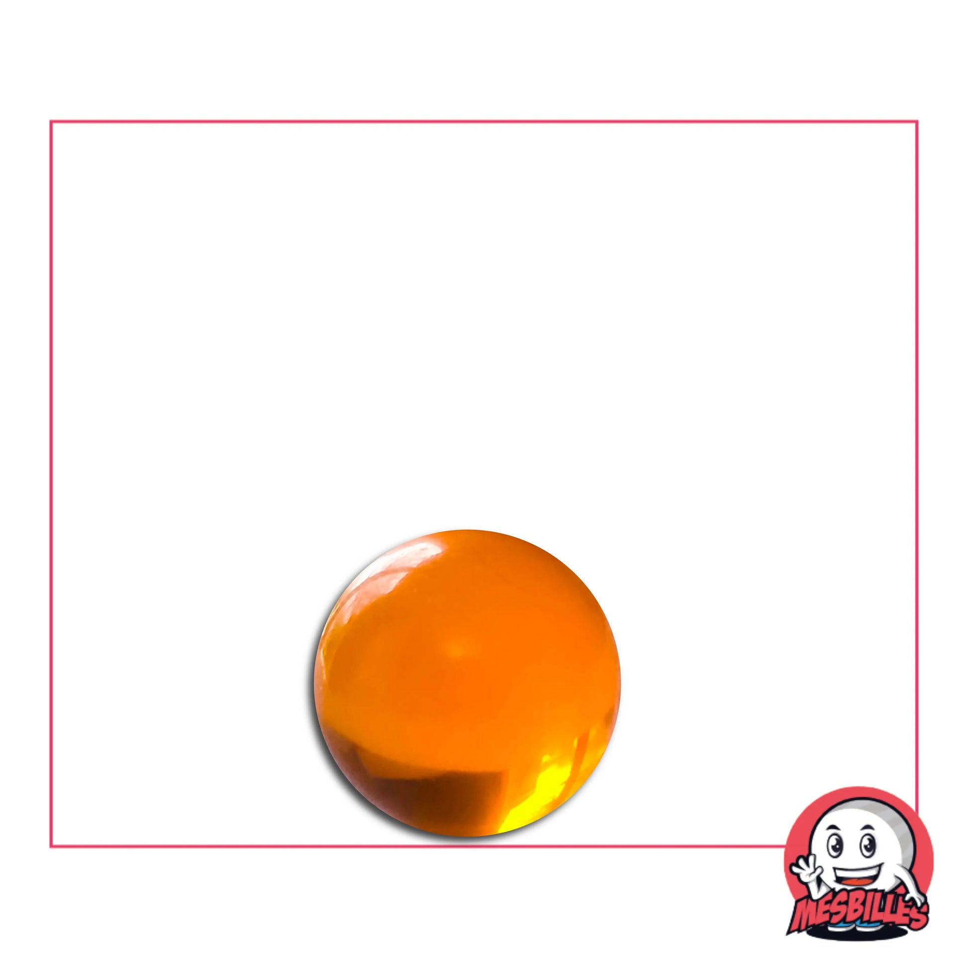 Cette petite Bille Orange et Ronde est en Cristal de Bohême.