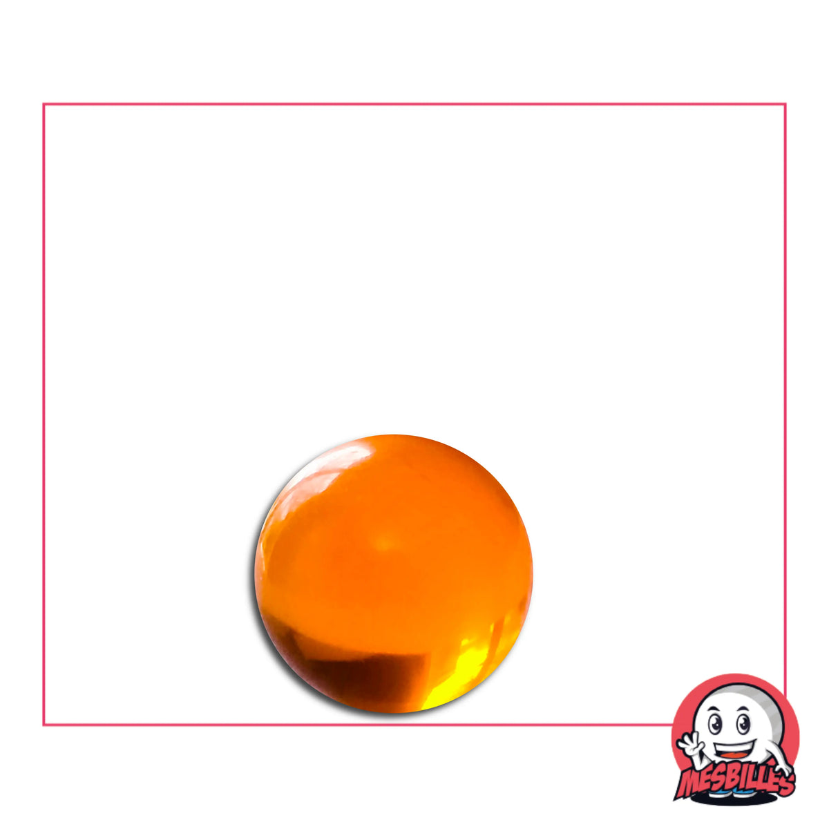 Cette petite Bille Orange et Ronde est en Cristal de Bohême et mesure 12 mm