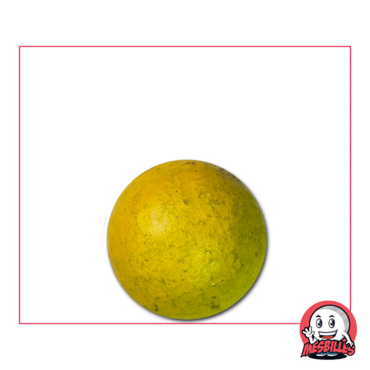 Bille en terre jaune 16 mm, bille  artisanale française au style authentique et à la couleur vive