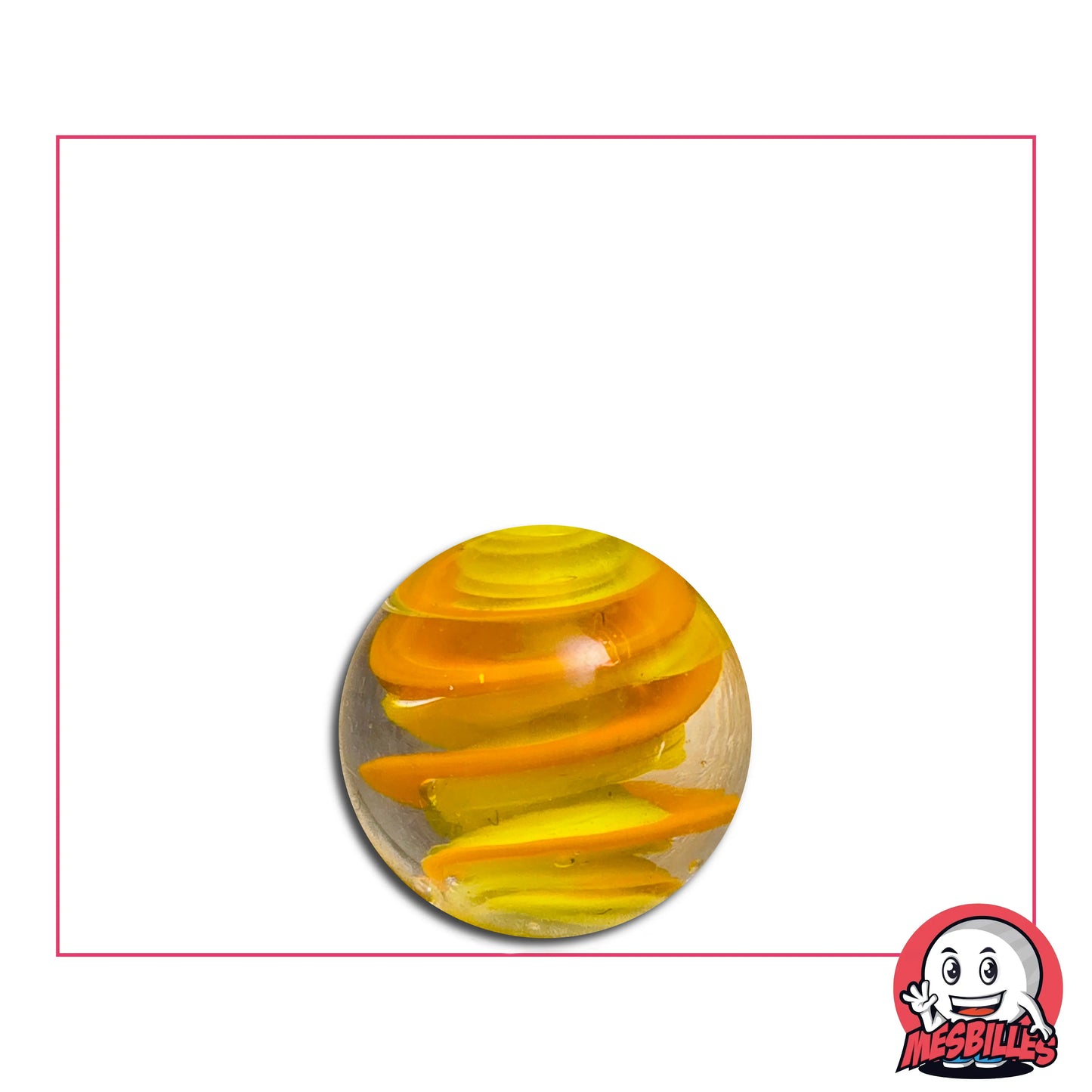 1 Marble Art Candy Orange Yellow 16 mm