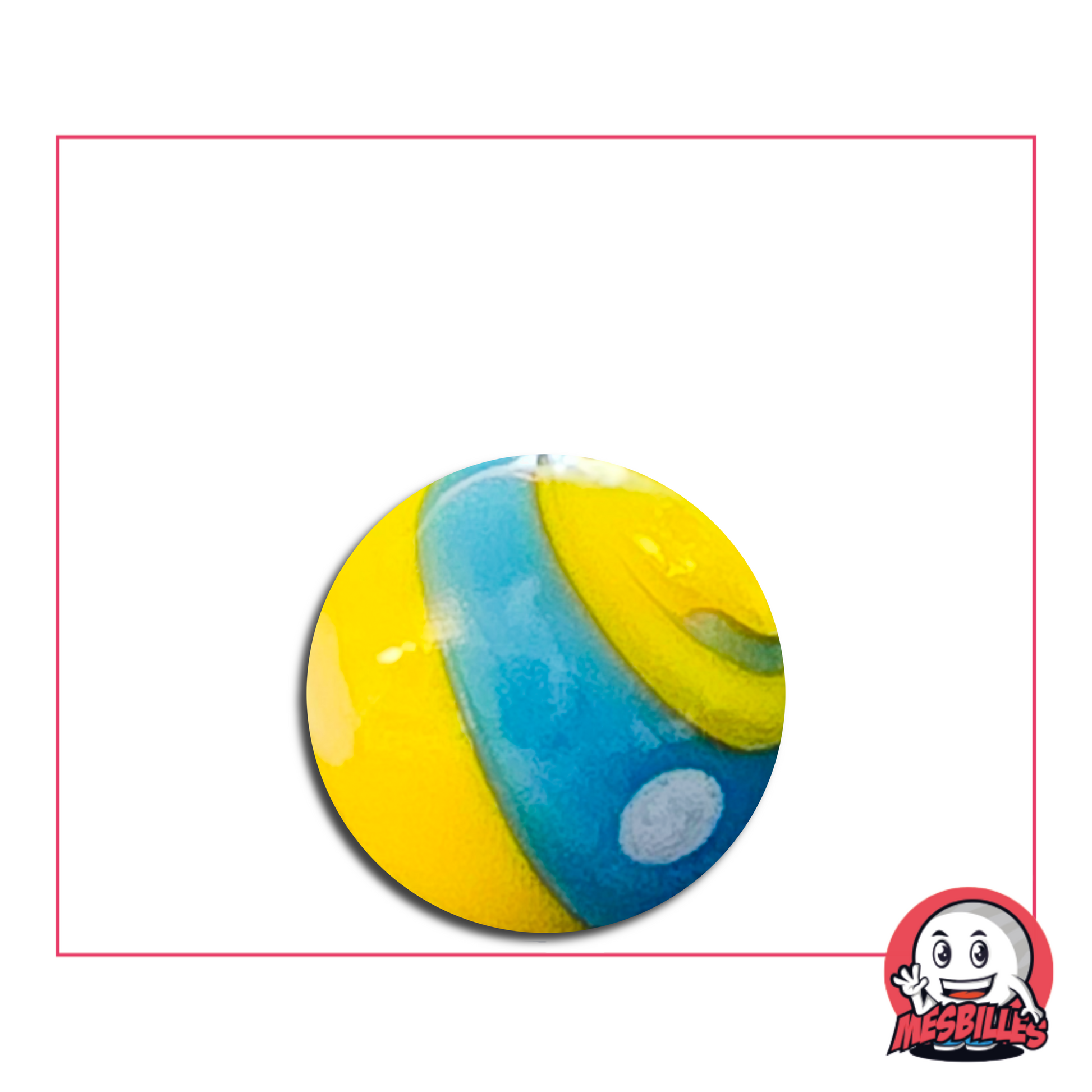 Yellow and turquoise 16 mm Big Bang marble - solar and lagoon blue contrast
