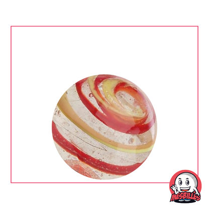 Kim'Play Cyclone Orange and Red in 25 mm translucent glass - A natural phenomenon in miniature by My-Glassmarbles