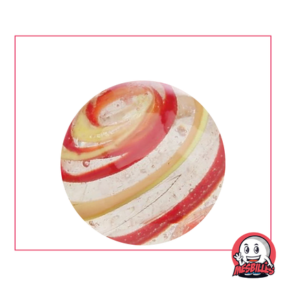 1 Orange and Red Cyclone Marble 35 mm