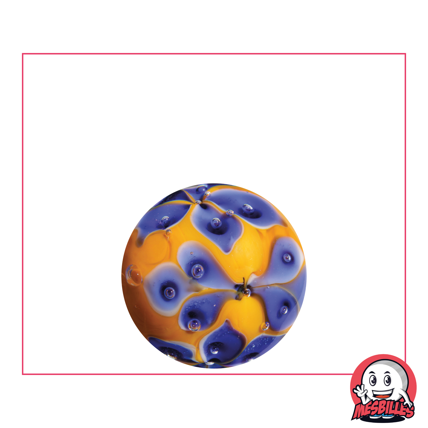 1 Marble Flower Crown Orange 22 mm