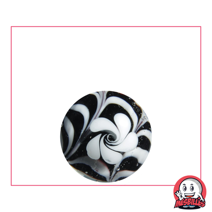 1 Marble Black Flower Art 22 mm