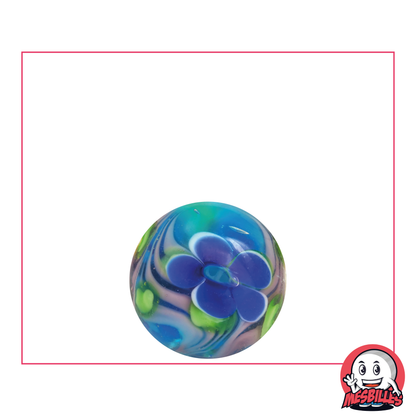 1 Marble Floral Art Blue 16 mm