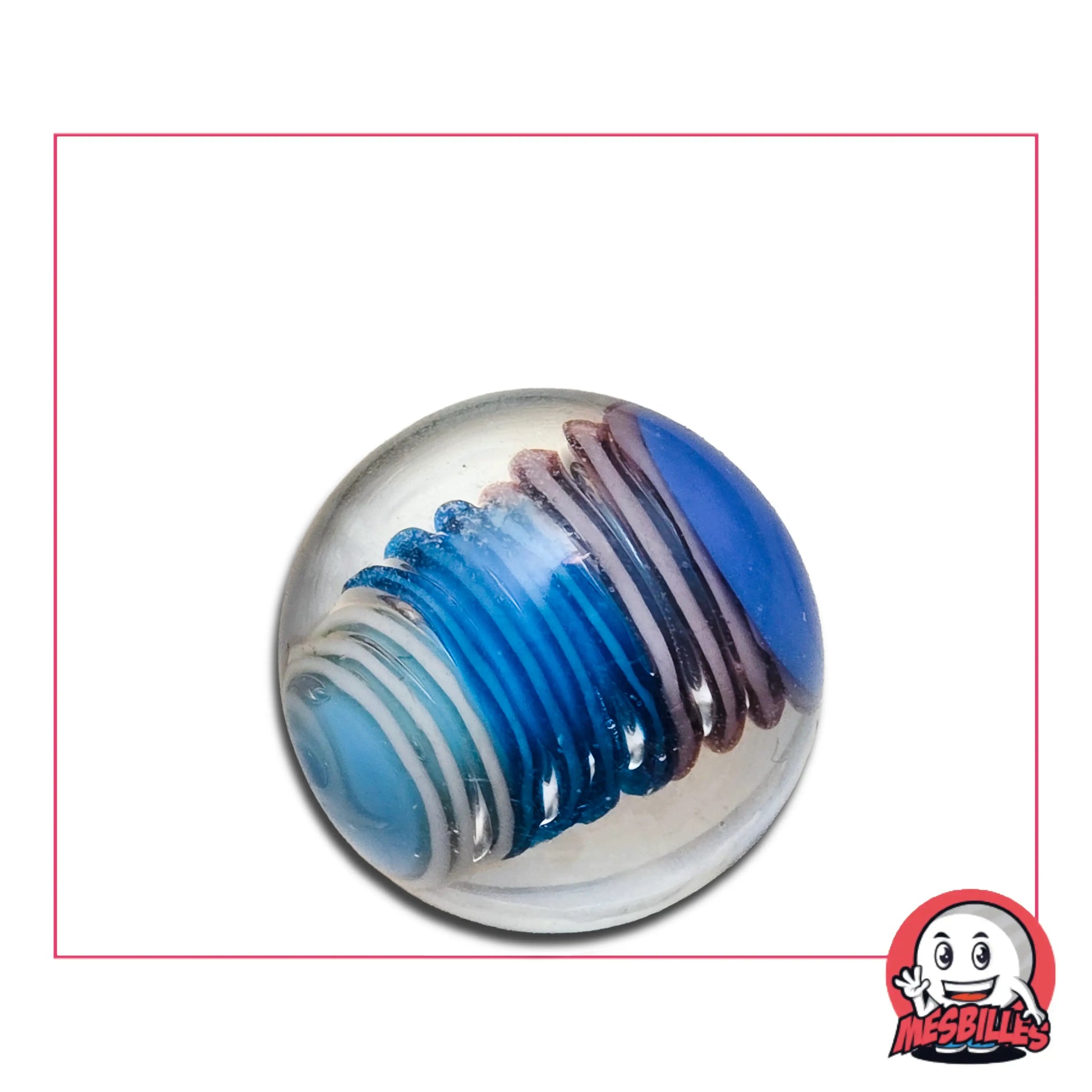 Pour l'Amateur d'Art Abstrait en Herbe, la Bille d'Art Spiralo Bleu-Violet .