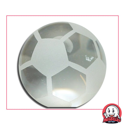 Bille de Collection d'Art Football, à fond plat, partiellement Givrée et totalement en Cristal de Bohème.