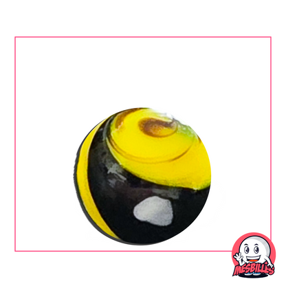 Introducing the cousin of the My-Glassmarbles Yin-Yang Art Marbles, the 25mm Yellow and Black Big-Bang Marble.