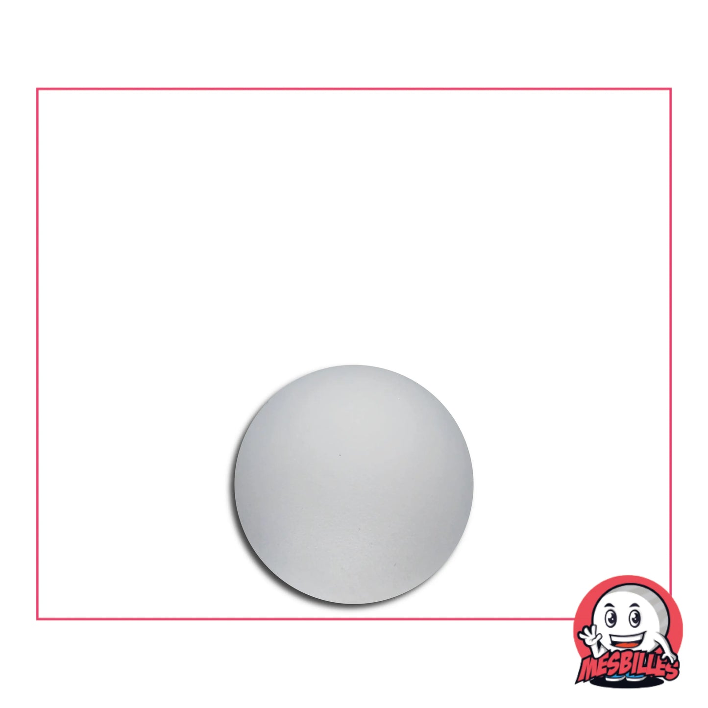 1 bille givrée cristal 14 mm sur fond blanc avec logo MesBilles