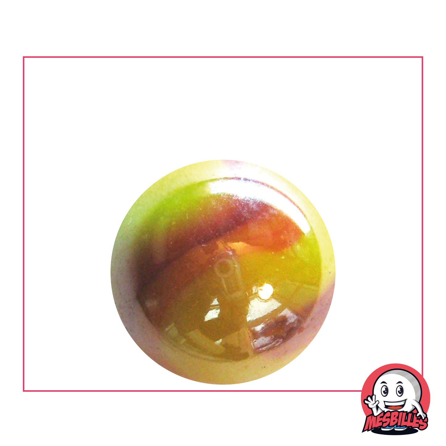 25 mm Dragon Marble - Incredible Combination of Yellow and Red in Opaque and Shiny Glass - My-Glassmarbles