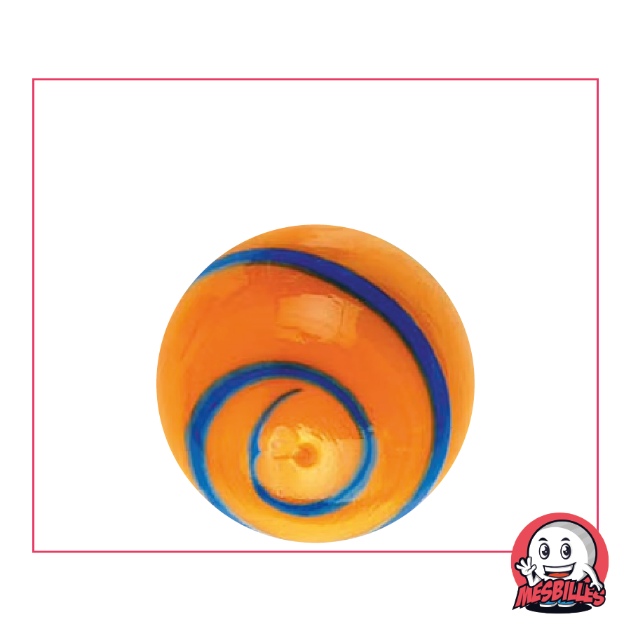 25 mm Orange Equinox marble by Kim'Play in opaque glass - Astral balance in marble format by My-Glassmarbles