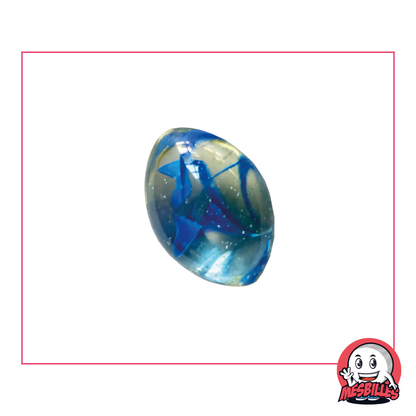 1 Swirled Blue Rugby Marble