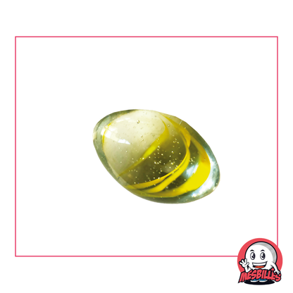 1 Yellow Swirled Rugby Marble