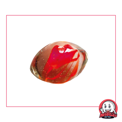 1 Red Swirled Rugby Marble
