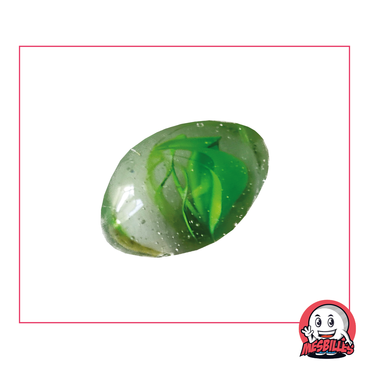 1 Green Swirled Rugby Marble