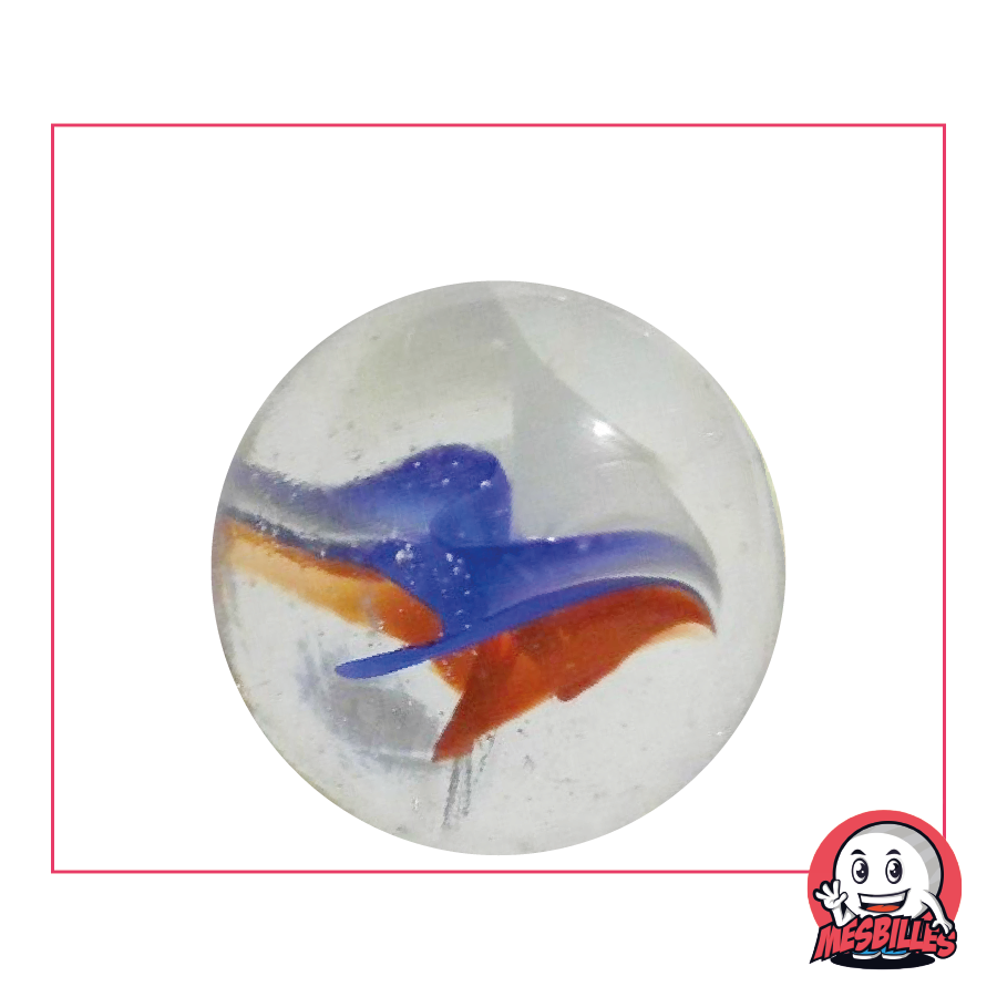 30 mm glass Marble in the colours of France - My-Glassmarbles