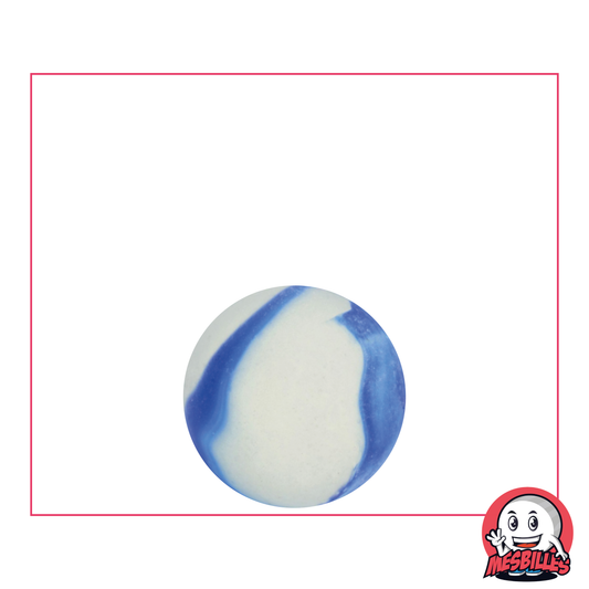 My-Glassmarbles - Frosted Glass Marble with Blue Stripe 16 mm