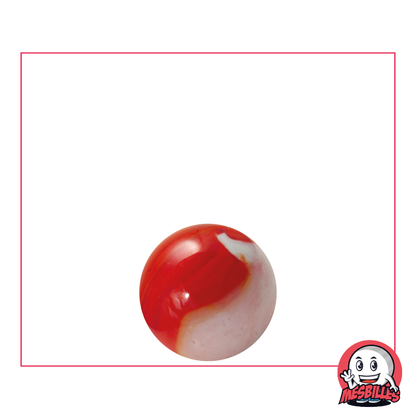 Marble Junon 14 mm Orange with traces of white - My-Glassmarbles