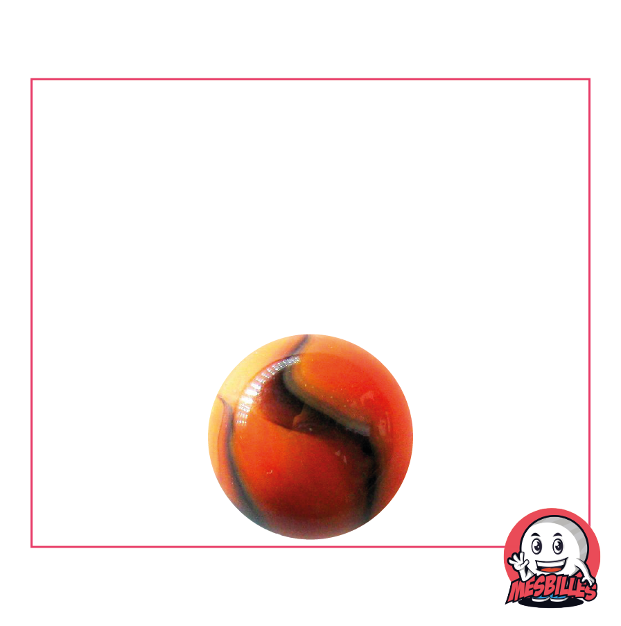 Marble Jupiter 14 mm Orange streaked with Brown - My-Glassmarbles