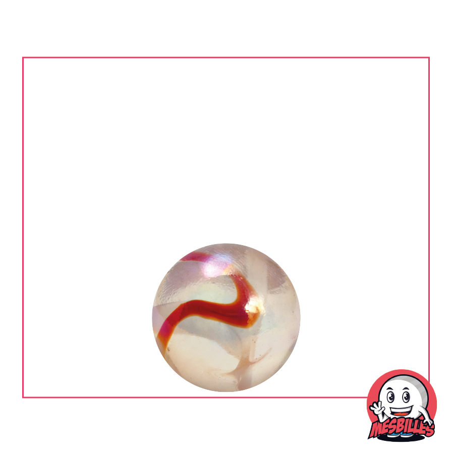 14 mm Marble Lemonade, a translucent orange-pink marble with amber-orange accents - My-Glassmarbles