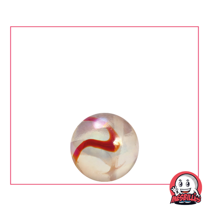 14 mm Marble Lemonade, a translucent orange-pink marble with amber-orange accents - My-Glassmarbles