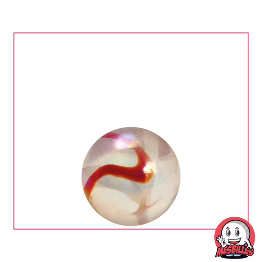 16 mm Marble Lemonade, a translucent orange-pink marble with orange amber accents - My-Glassmarbles
