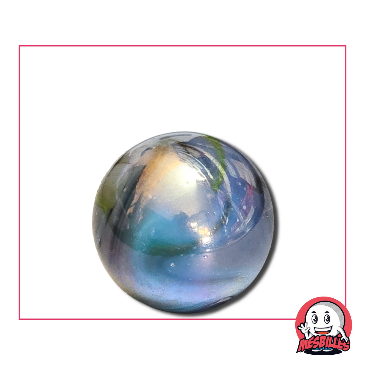 Bille Orage opaque et brillante de couleur nacrée 16 mm - MesBilles