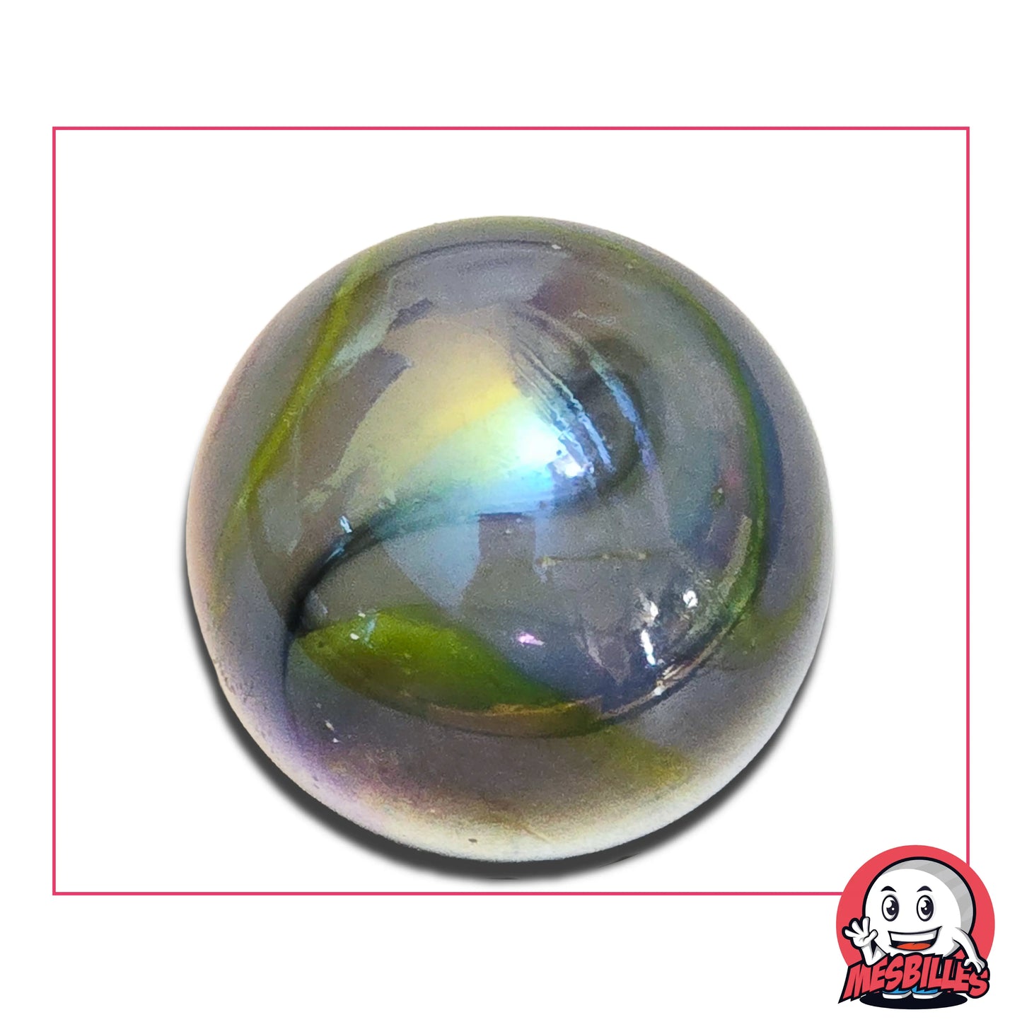 Bille Orage opaque et brillante de couleur nacrée 42 mm - MesBilles