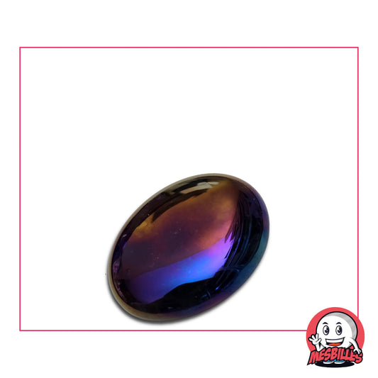 Très Grande Bille Plate en verre Opaque et Brillant de Couleur Pétrole - Pour Jouer, Décorer ou Collectionner, avec MesBilles.