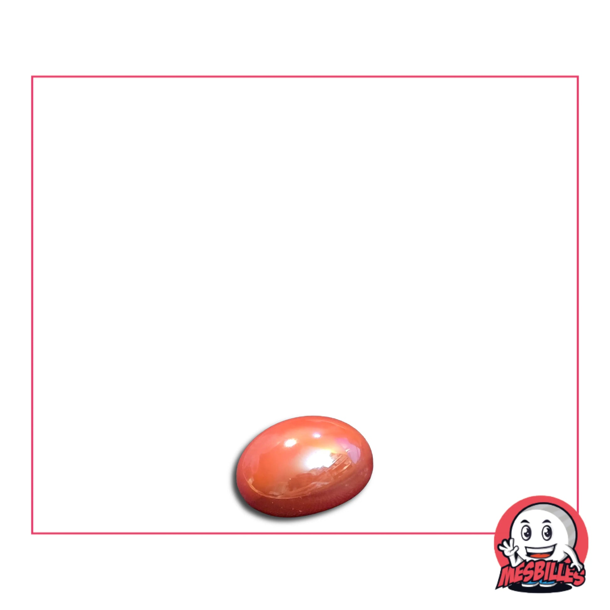 Petit Galet en verre Opaque et Brillant de Couleur Orange, Collection Bille Glossy.