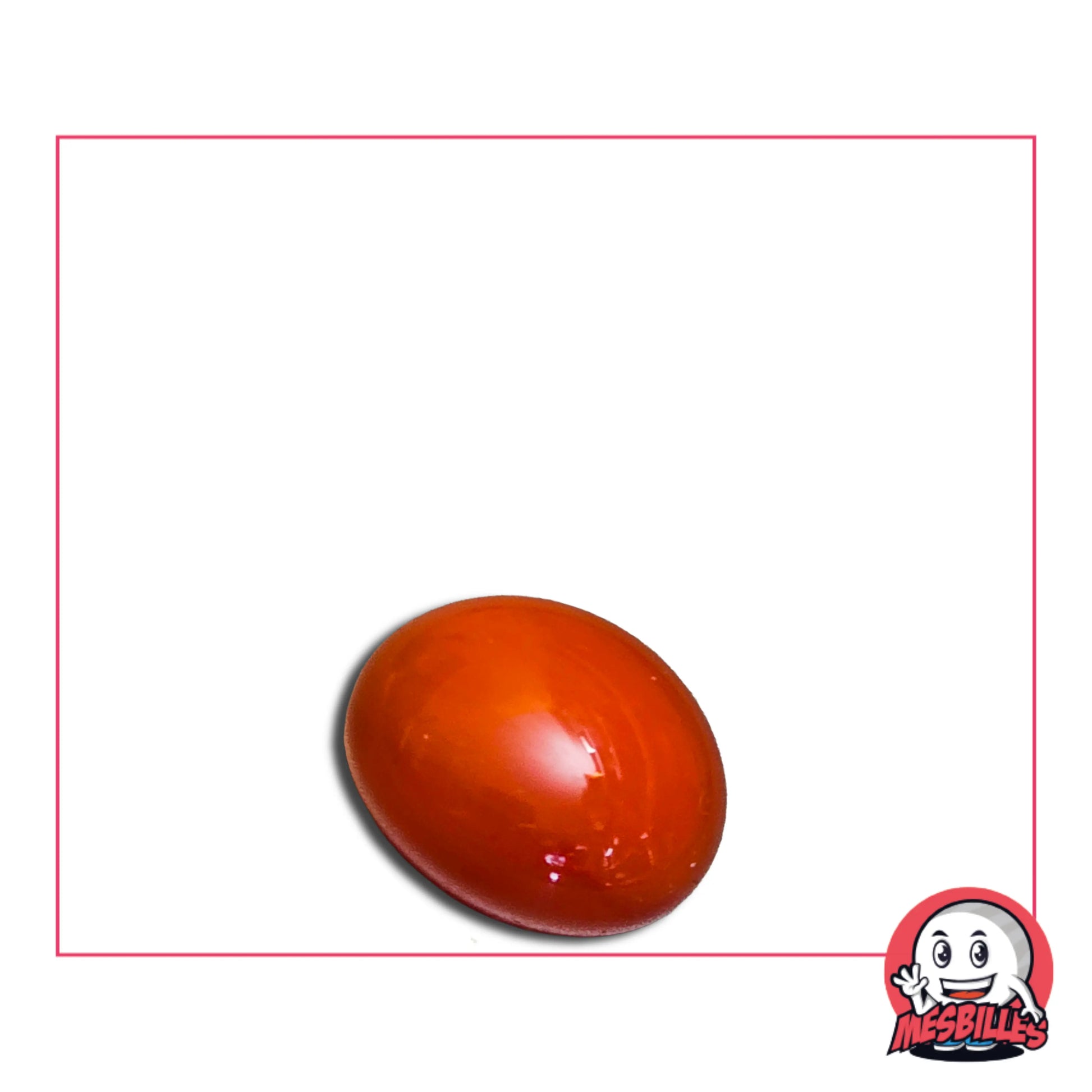 Dans la Grande Famille des Billes Perle, il y a la Bille Plate en verre Opaque de Couleur Orange.