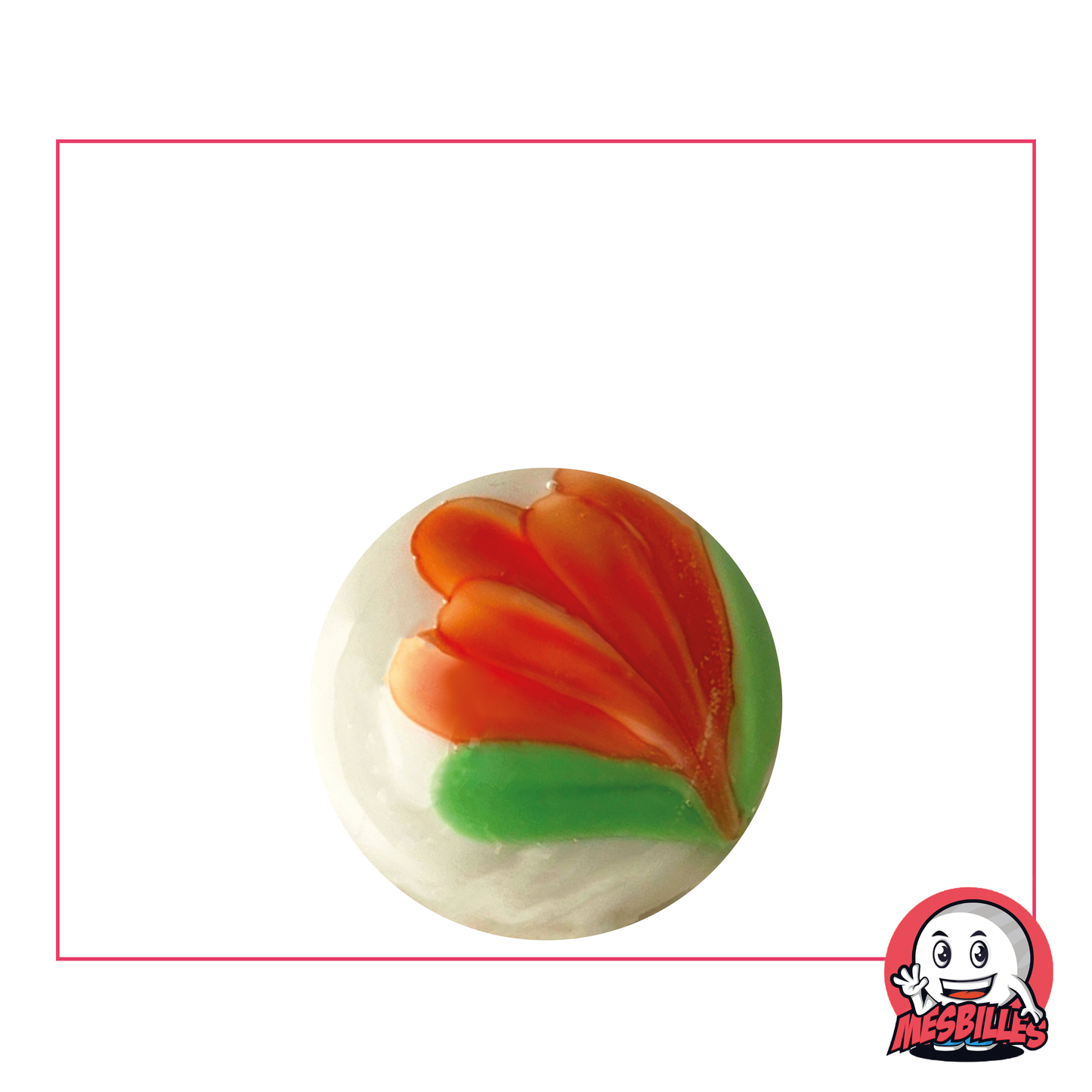 1 White Tulip Art Marble 22 mm