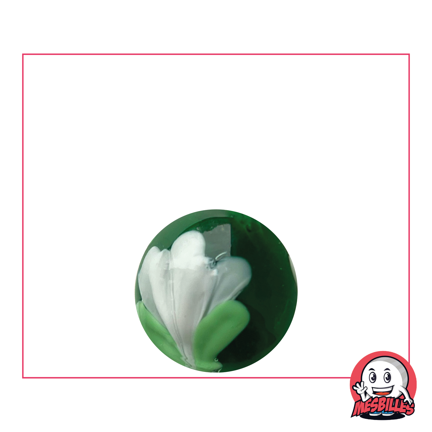 1 Green Tulip Art Marble 16 mm