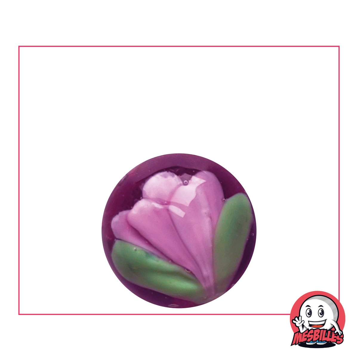 1 Purple Tulip Art Marble 22 mm