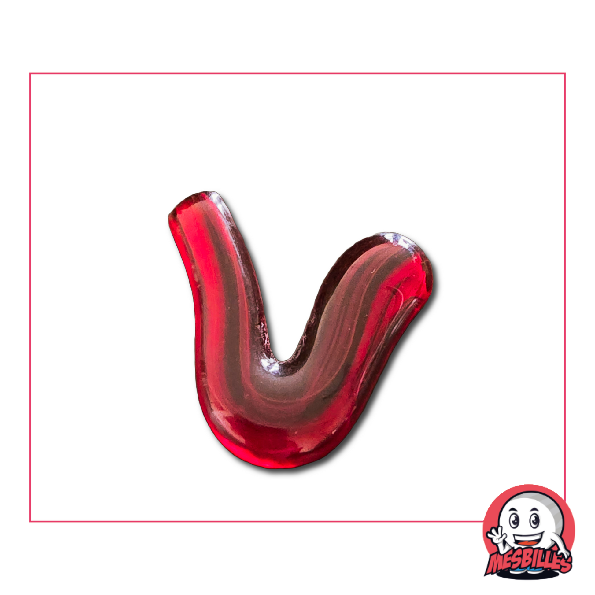 Flat Marble Virevolte red - Irregular shape in bright red glass