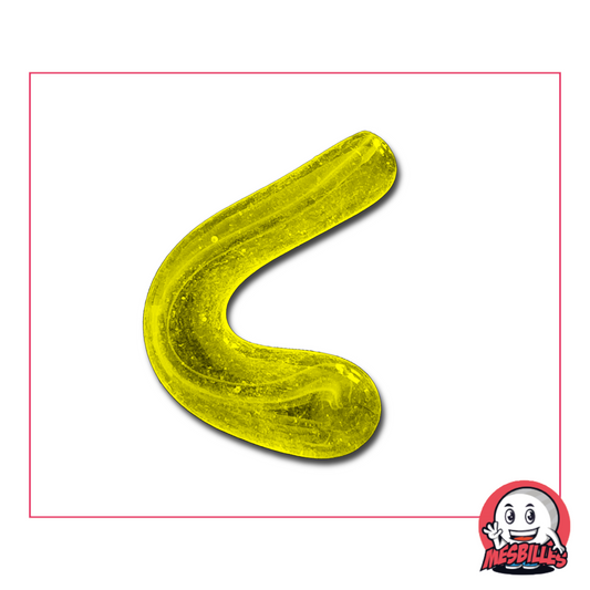 Flat Marble Virevolte Yellow - Unique shape in delicate glass